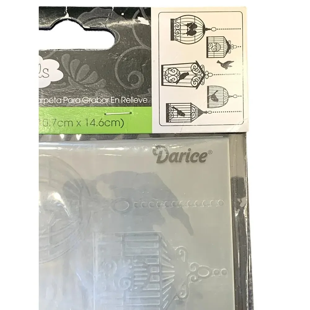 Darice Embossing Essentials Folder 3 Bulk Bird Cages Swirly Flowers New Sealed